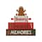 Glitzhome® 12" Lighted Wooden Christmas Gingerbread Man Block Table Décor